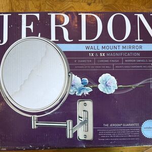 Silver Wall Mounted Mirror with Adjustable Arm